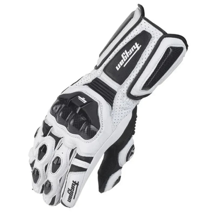 RidePro Carbon Motorcycle Gloves | Waterproof and Windproof | Touchscreen Compatible | Genuine Leather Protection | For Summer and Winter