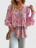 Tessa | Women's Boho Floral Long Sleeve Peasant Top