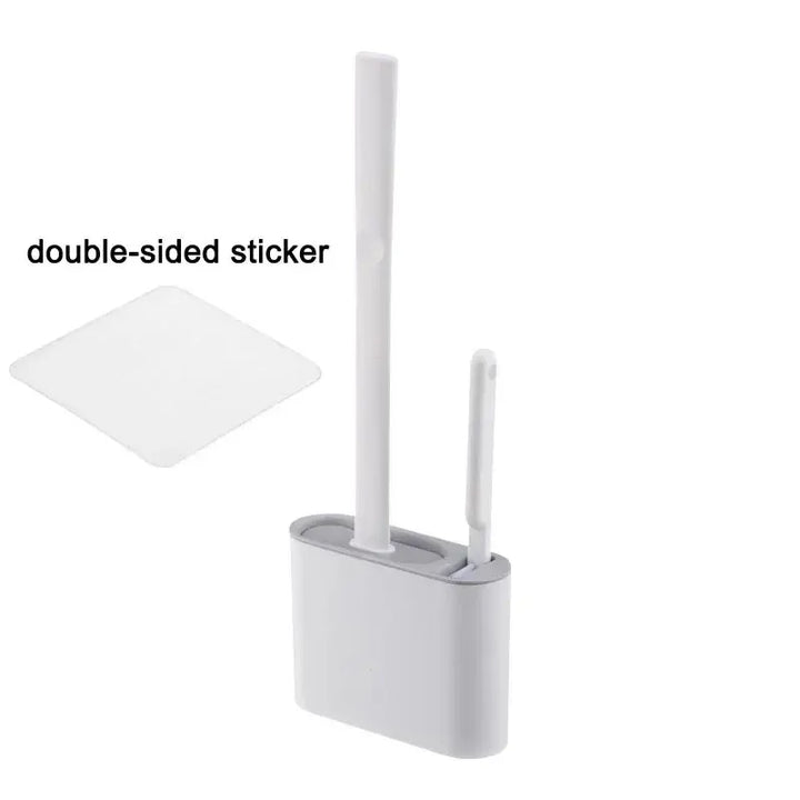 HygieBrush DuoClean Toilet Brush | 2-in-1 Silicone Toilet Brush Set with Wall Mount | Antibacterial and Space-Saving