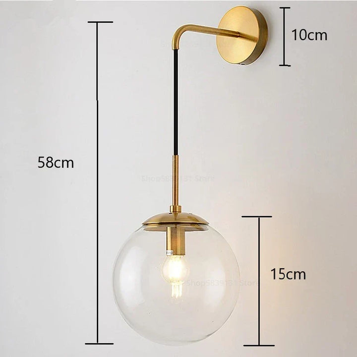 GlacioGlow Retro Glass Wall Light | Elegant Post-Modern Bedside Lamp for Warm Ambient Lighting