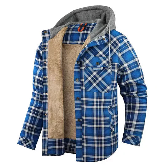 Men’s Plaid Hooded Shirt Jacket