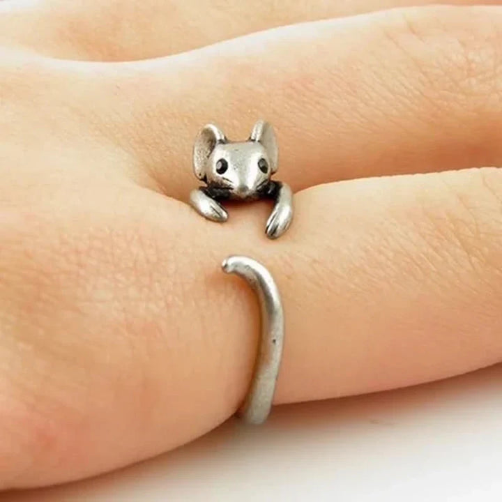 Cute Mouse Wrap Ring – Vintage Adjustable Jewelry