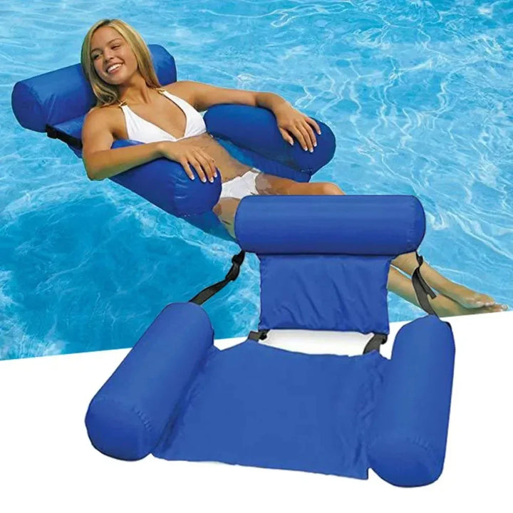 Luxury Inflatable Water Chair with Backrest - Floating Chair for Pool and Lake