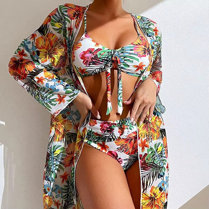 High-Waisted Bikini Set with Cover-up – Amira