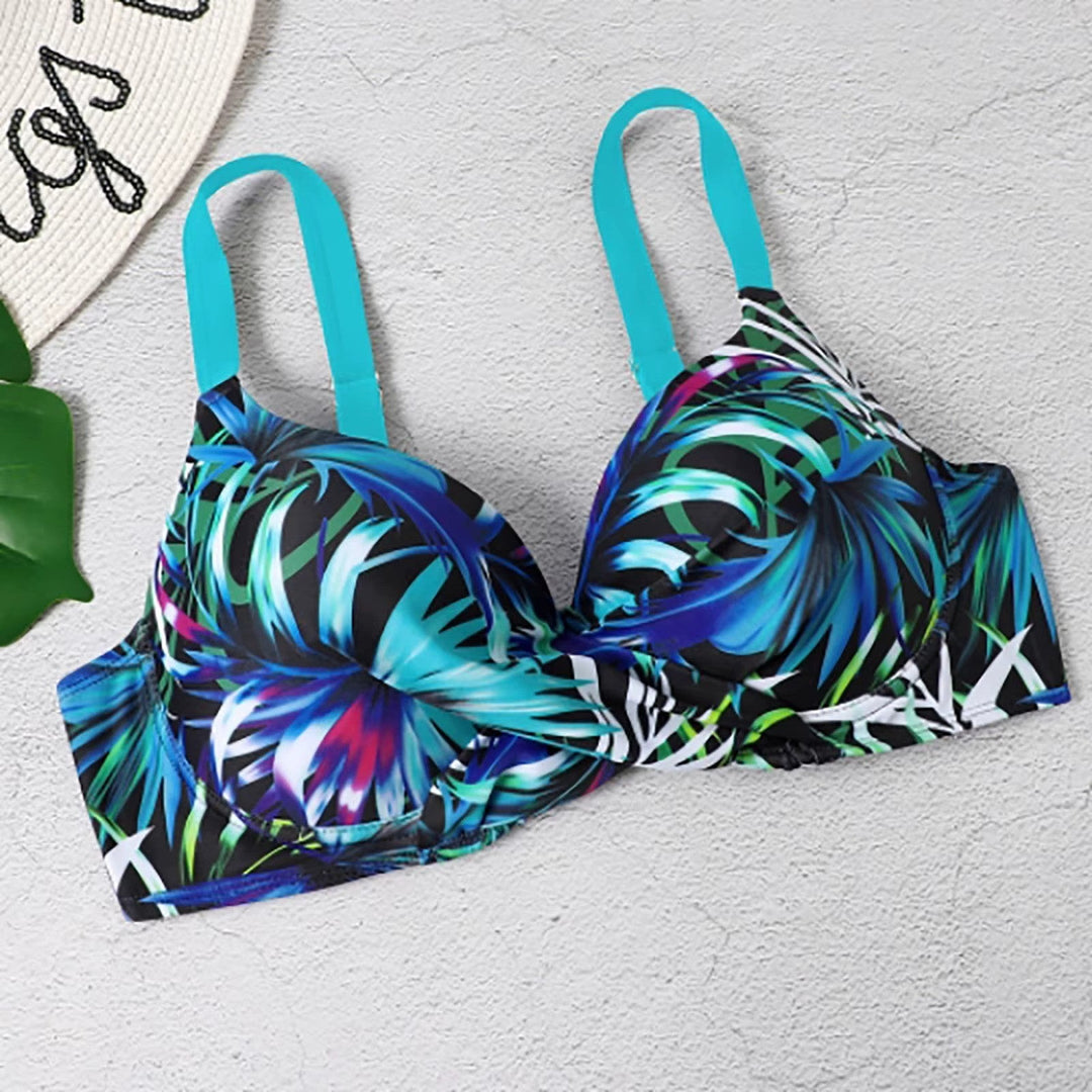 Mary - Women's High Waist Leaf Print Bikini