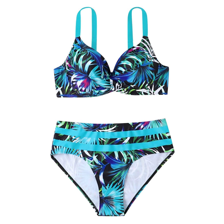 Mary - Women's High Waist Leaf Print Bikini
