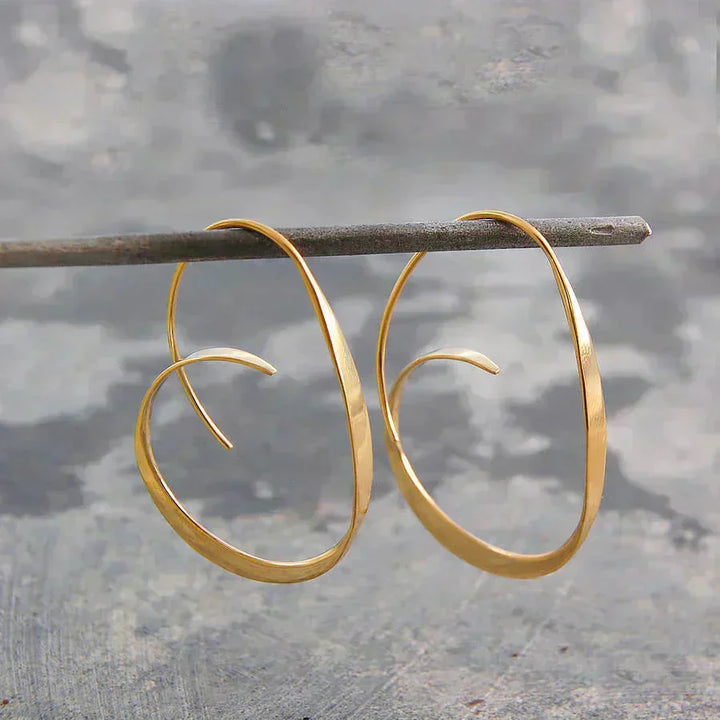Gold spiral earrings