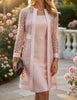 Women's Lace Cardigan and Dress Set with Twisted Waist
