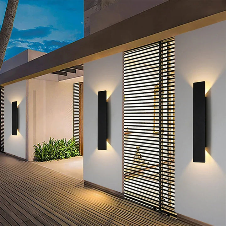 Modern Outdoor Lamp – Up/Down LED Wall Light, Waterproof, Vertical Design