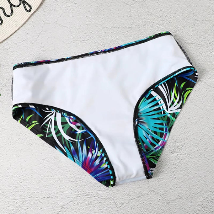 Mary - Women's High Waist Leaf Print Bikini