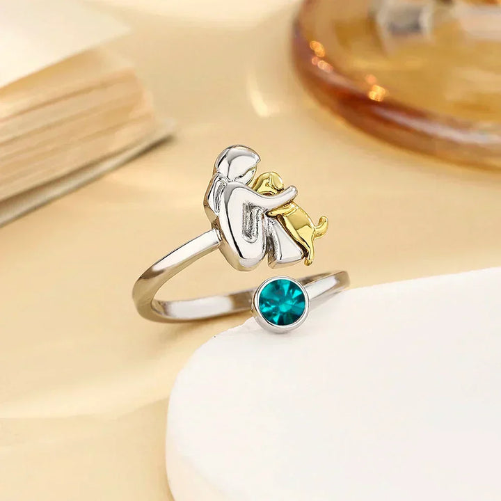 Soft rose gold ring with cute dog motif