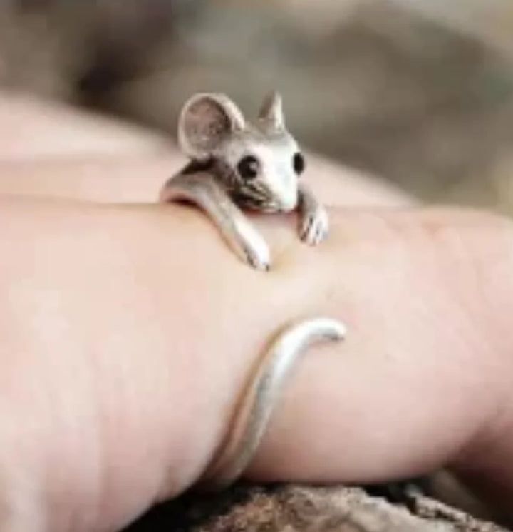 Cute Mouse Wrap Ring – Vintage Adjustable Jewelry