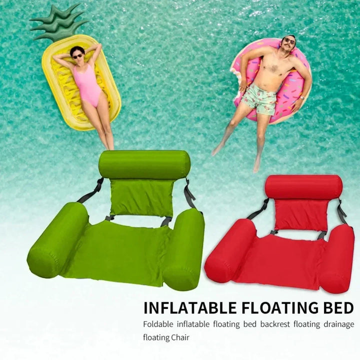 Luxury Inflatable Water Chair with Backrest - Floating Chair for Pool and Lake