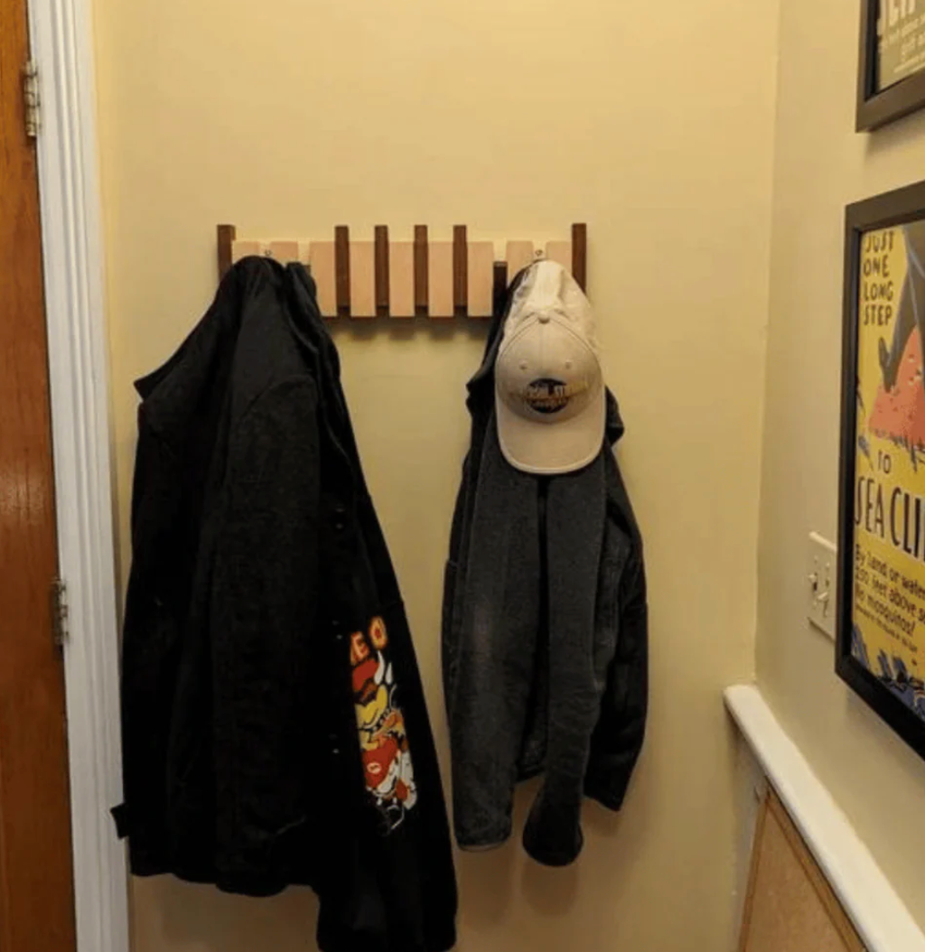 Piano Solid Wood Coat Rack | Elegant Wall Hooks
