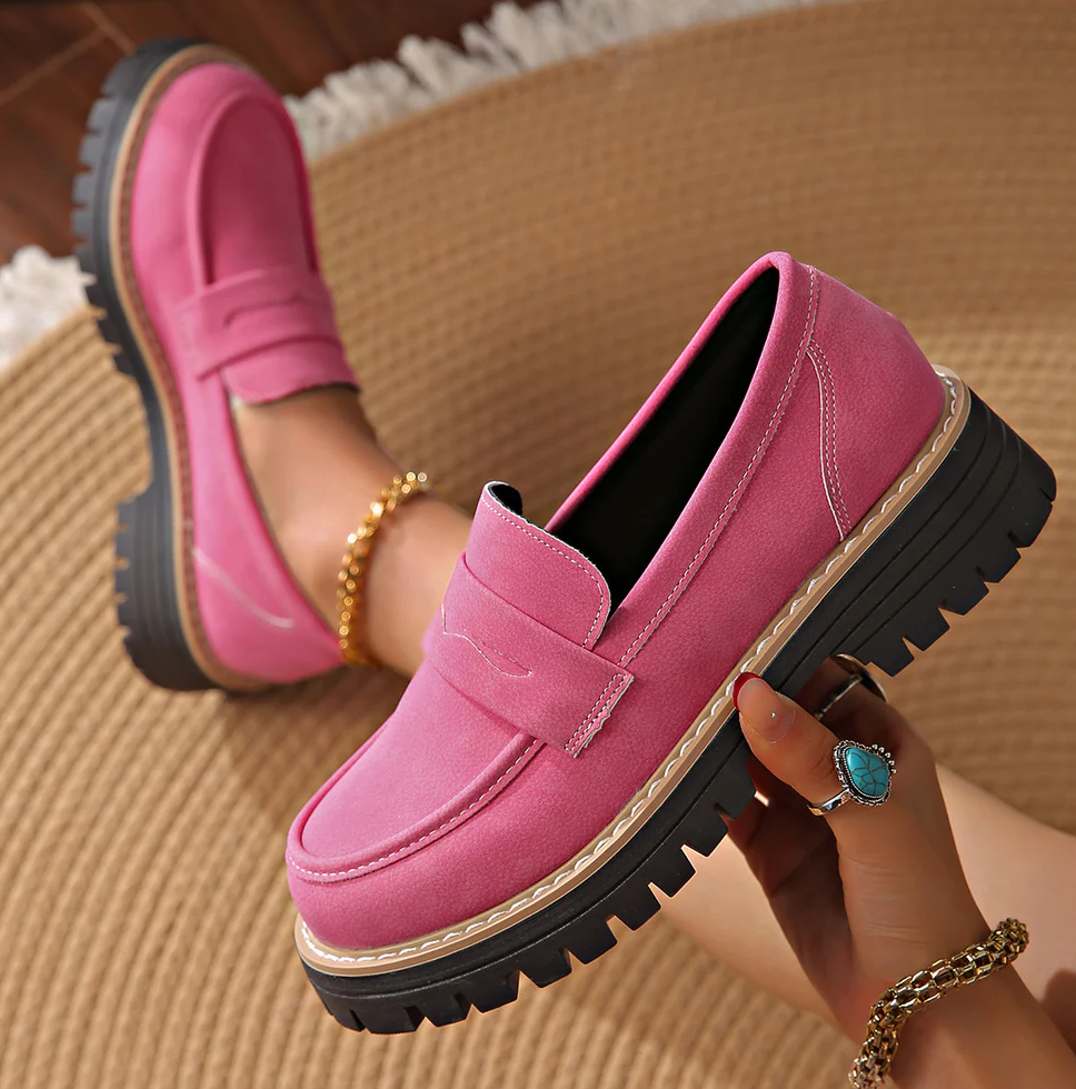 Orthopedic Comfort Loafers with Padded Platform Sole