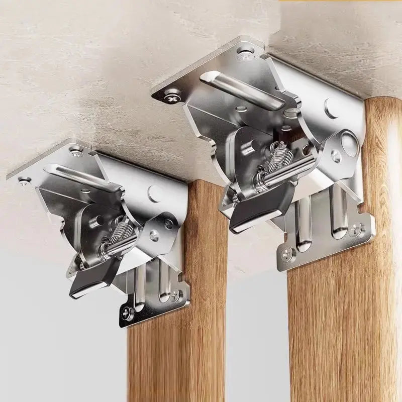 Folding Table Leg Brackets 90° with Auto-Lock – Set of 2, Up to 225 kg Load Capacity