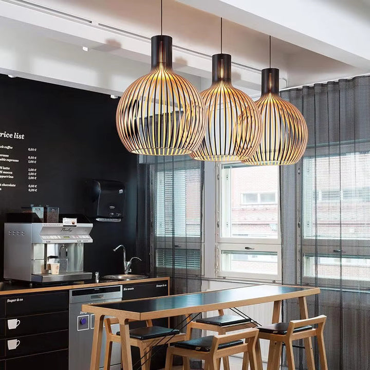 Natura Orb Pendant Lamp – Organic Wooden Design for Cozy Interiors