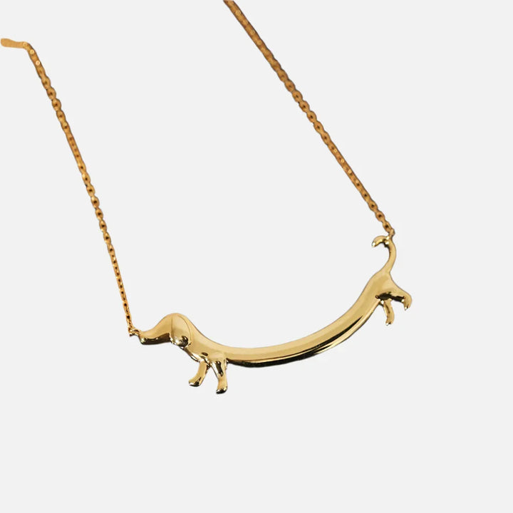 Gold Dachshund Necklace
