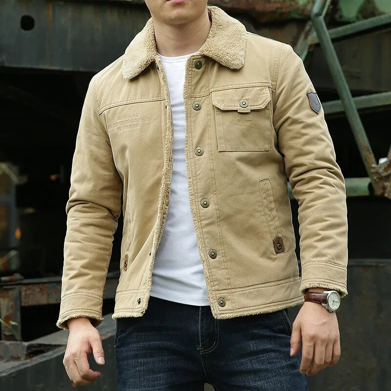 Stylish Men's Jacket with Fur Collar – Lars