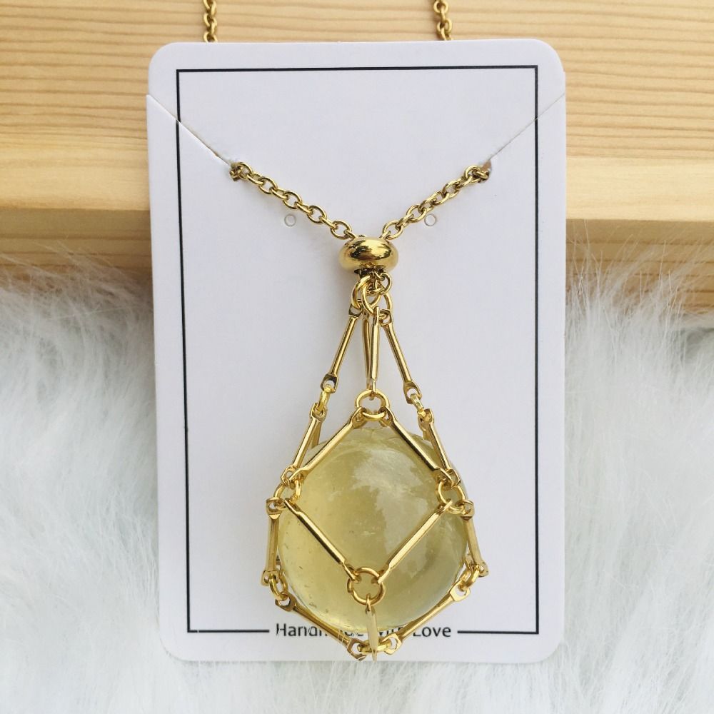 Necklace with interchangeable crystal stone for radiant style and harmony.