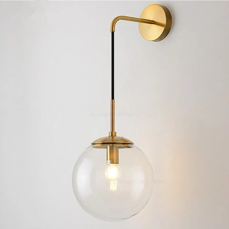 GlacioGlow Retro Glass Wall Light | Elegant Post-Modern Bedside Lamp for Warm Ambient Lighting