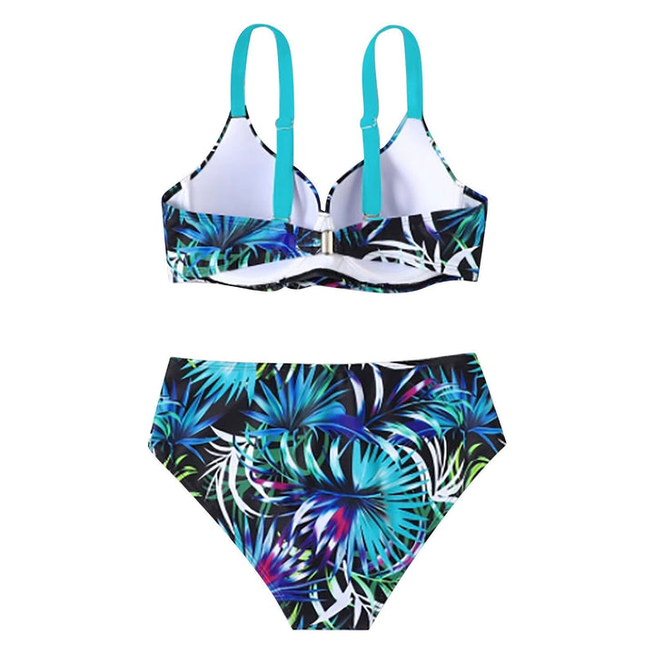 Mary - Women's High Waist Leaf Print Bikini