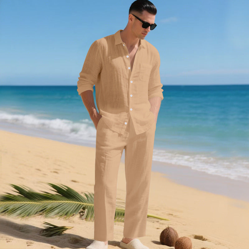 Men's 2-Piece Summer Set | Linen Shirt & Pants