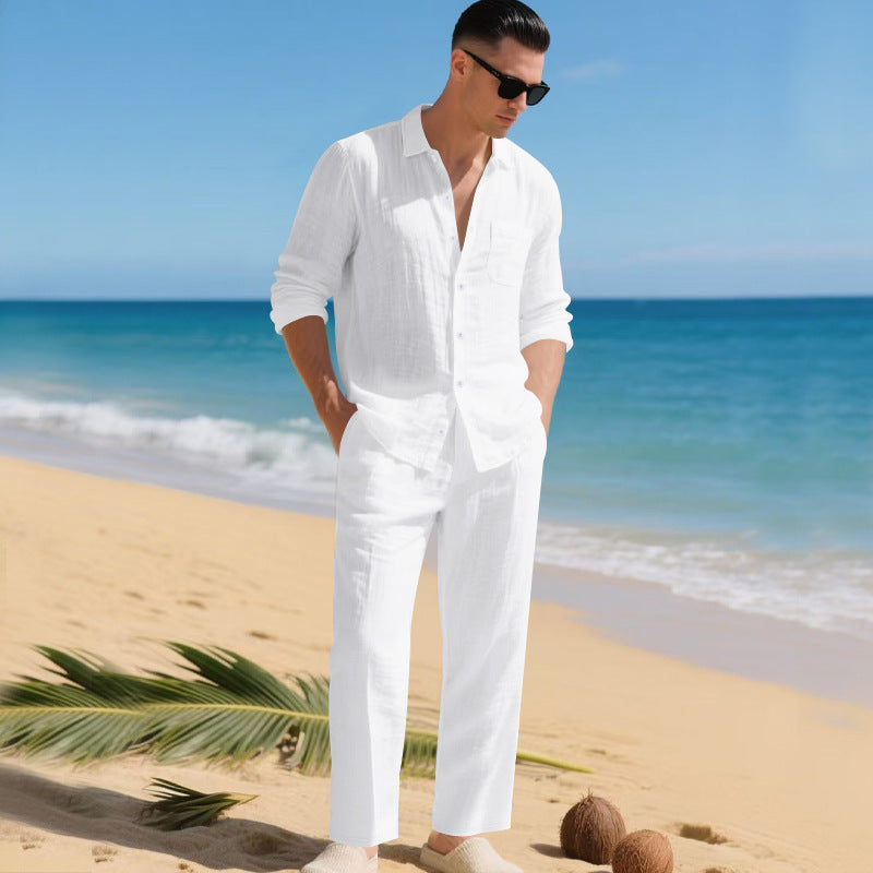 Men's 2-Piece Summer Set | Linen Shirt & Pants