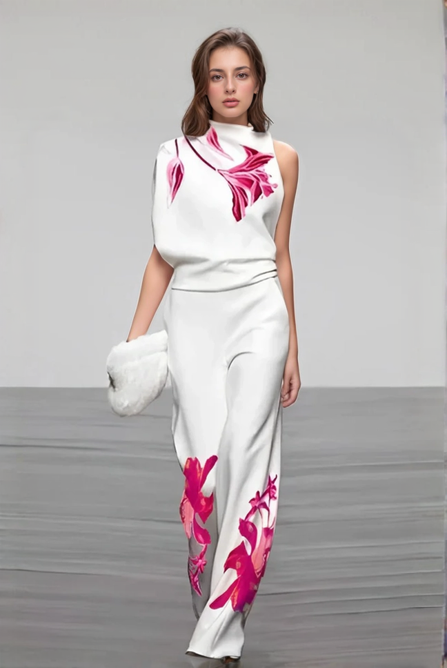 Women's Two-Piece Outfit Bold Floral Design