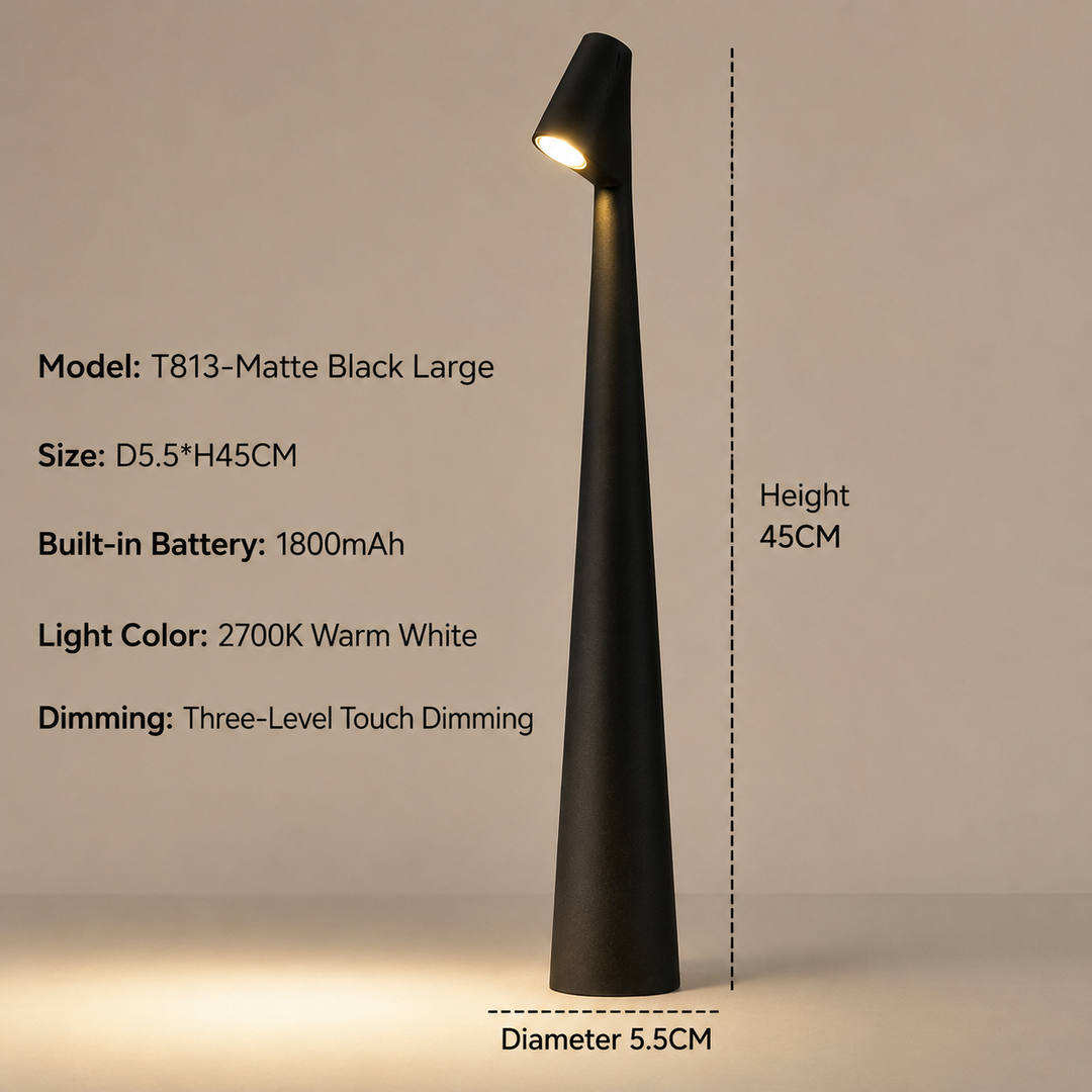 Cordless Designer LED Table Lamp with 3-Level Touch Dimming