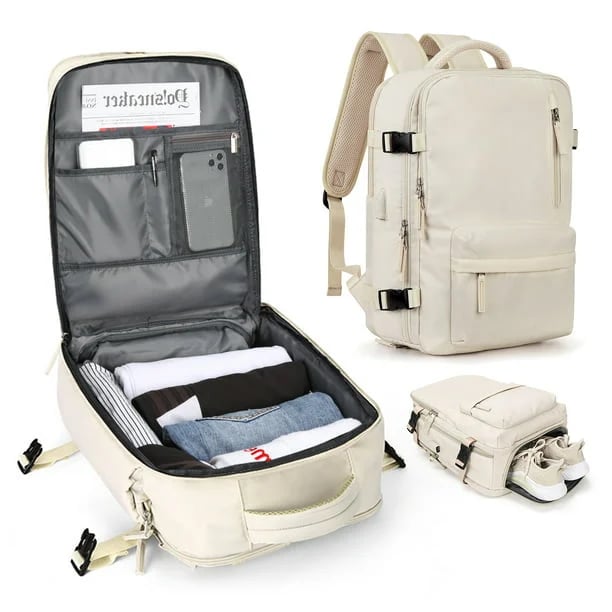 Multifunctional women's backpack 35 L with USB port
