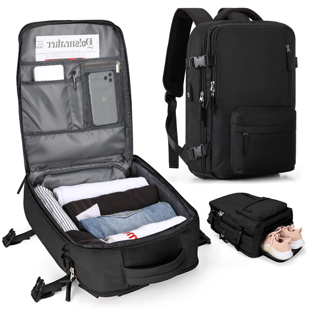Multifunctional women's backpack 35 L with USB port