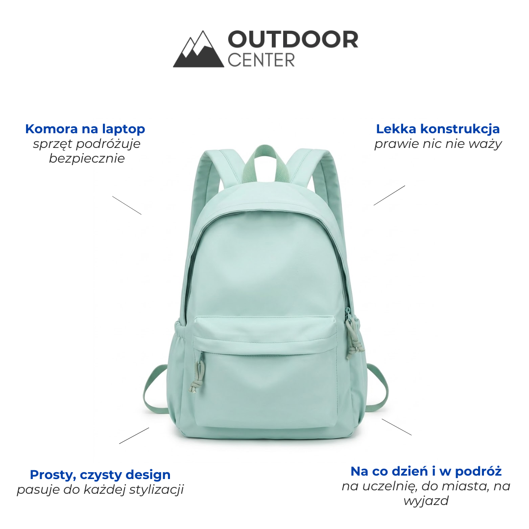 Women's Lightweight Nylon School Backpack in Pastel Colors