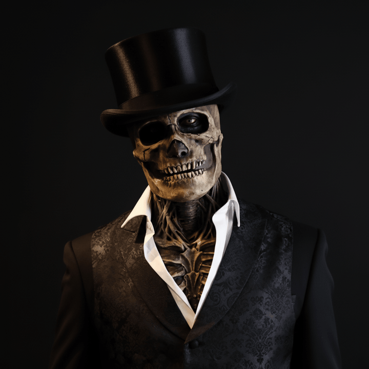 Unisex skeleton mask with hat for Halloween