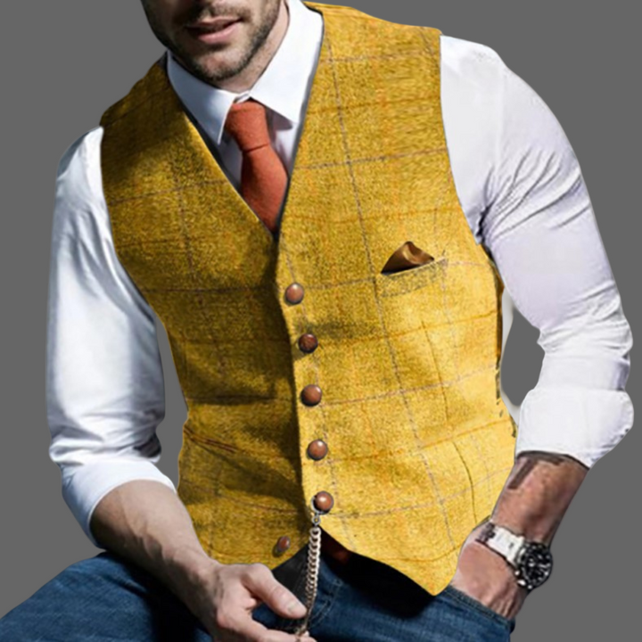 Classic Formal Vest with Notched Lapel and Button Closure