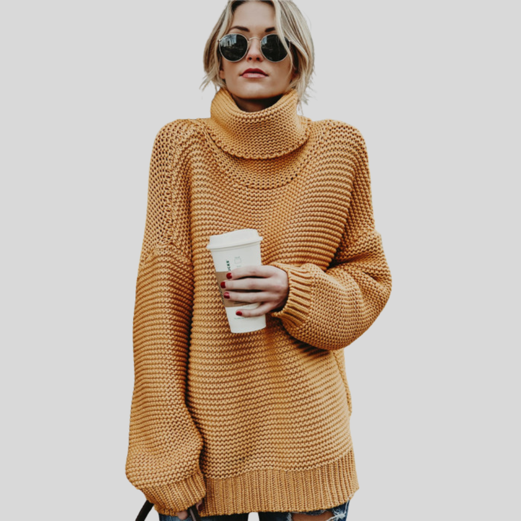 Luxe Knitted Turtleneck Sweater for Women
