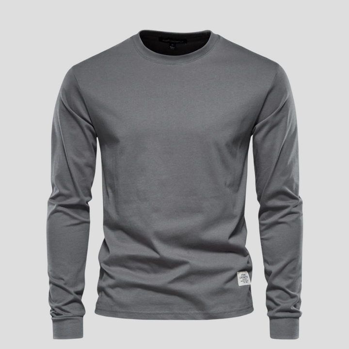 Men’s Long-Sleeved Round-Neck Shirt – Classic Everyday Style