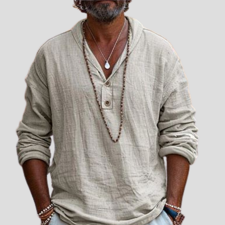 Men’s Linen Long-Sleeve Shirt – Refined Design with Casual Appeal