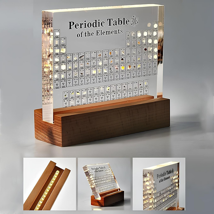 Illuminated Periodic Table with Real Elements - Elementa