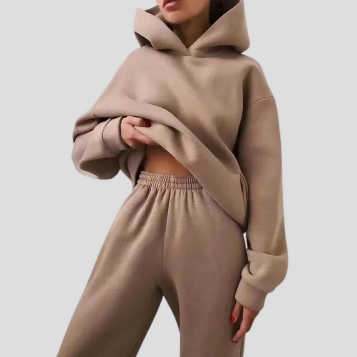 Women’s Hoodie & Jogger Set – Relaxed Winter Lounge Wear