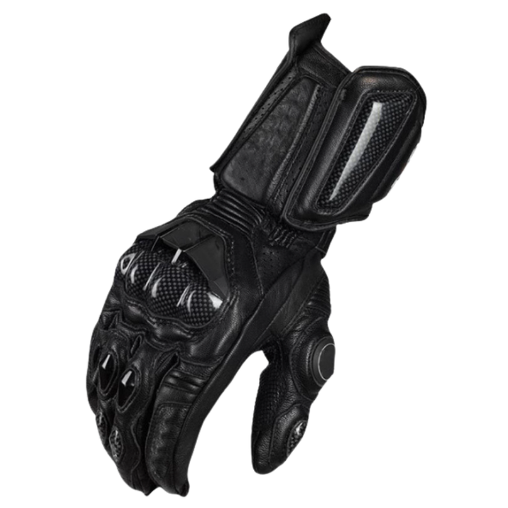 RidePro Carbon Motorcycle Gloves | Waterproof and Windproof | Touchscreen Compatible | Genuine Leather Protection | For Summer and Winter