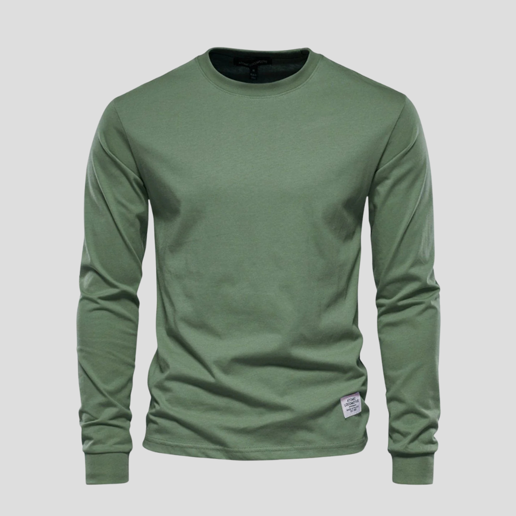 Men’s Long-Sleeved Round-Neck Shirt – Classic Everyday Style