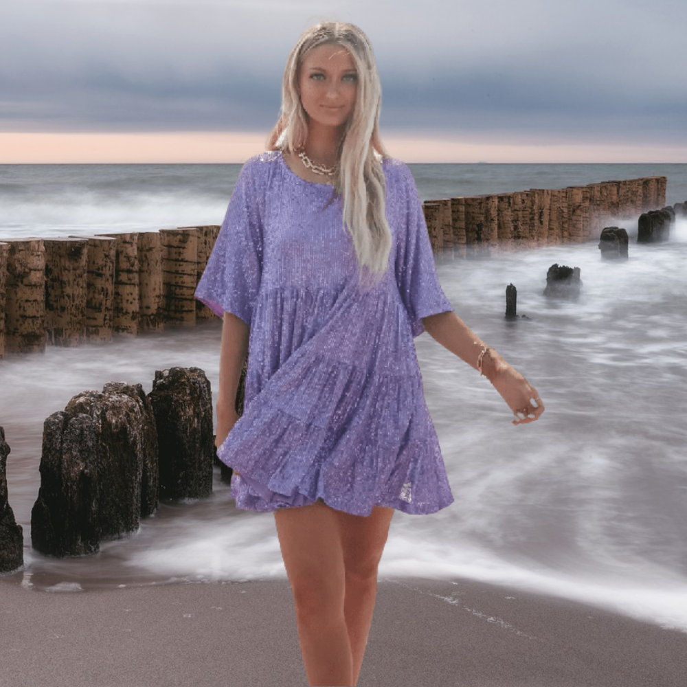 Sparkling Autumn Leaves Sequinned Party Dress – Luna