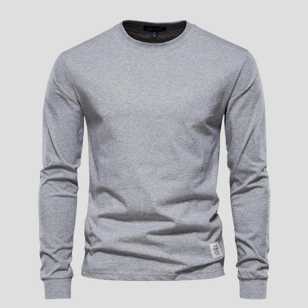 Men’s Long-Sleeved Round-Neck Shirt – Classic Everyday Style