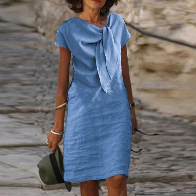 Isabella – Women's Elegant Short Sleeve Sheath Dress (Mini Length)