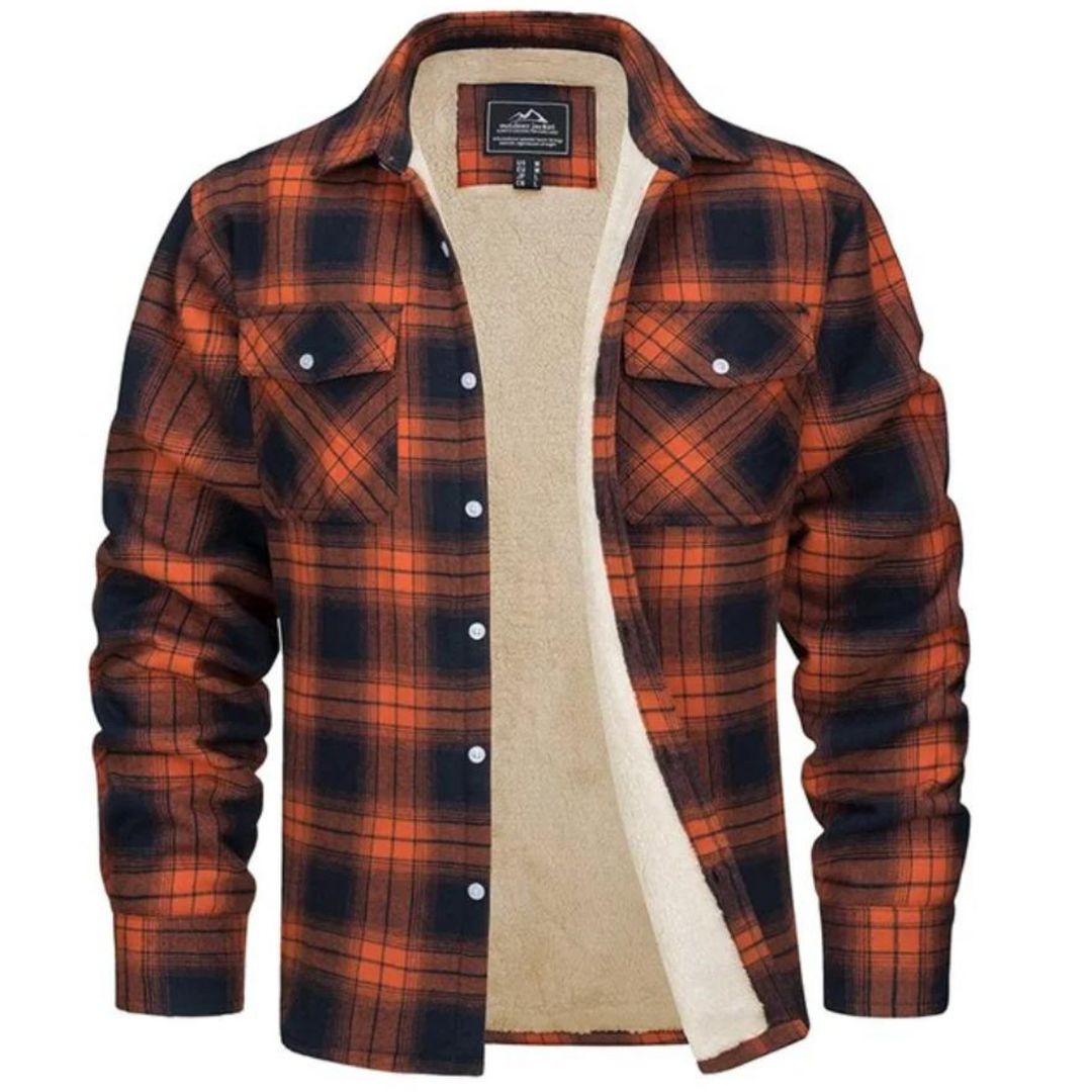 Fleece-lined men's check jacket – Arvid autumn edition