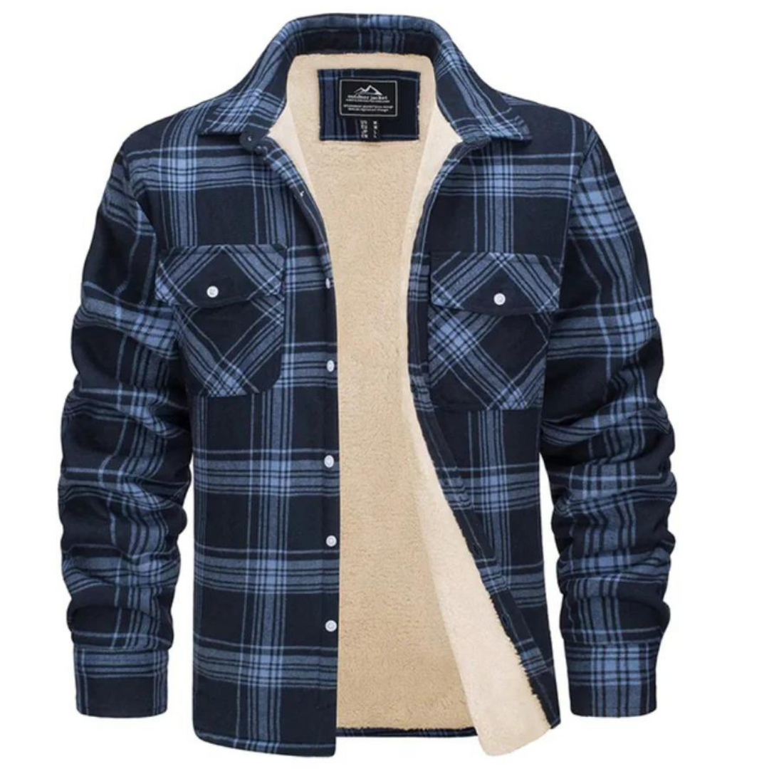 Fleece-lined men's check jacket – Arvid autumn edition