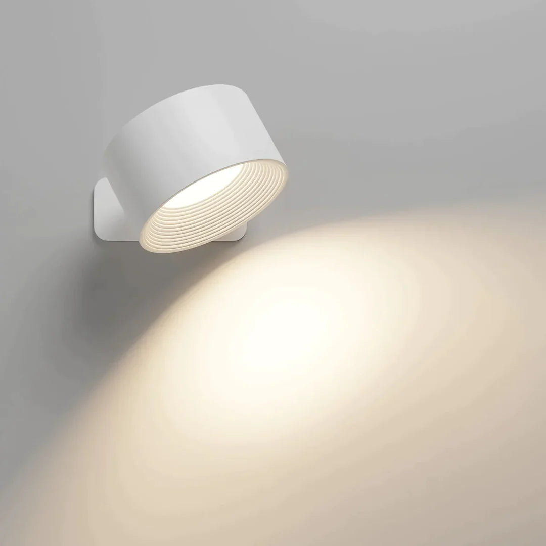 Cordless LED Wall Light with 360° Rotating Head, Touch Dimmer, 3 Colors