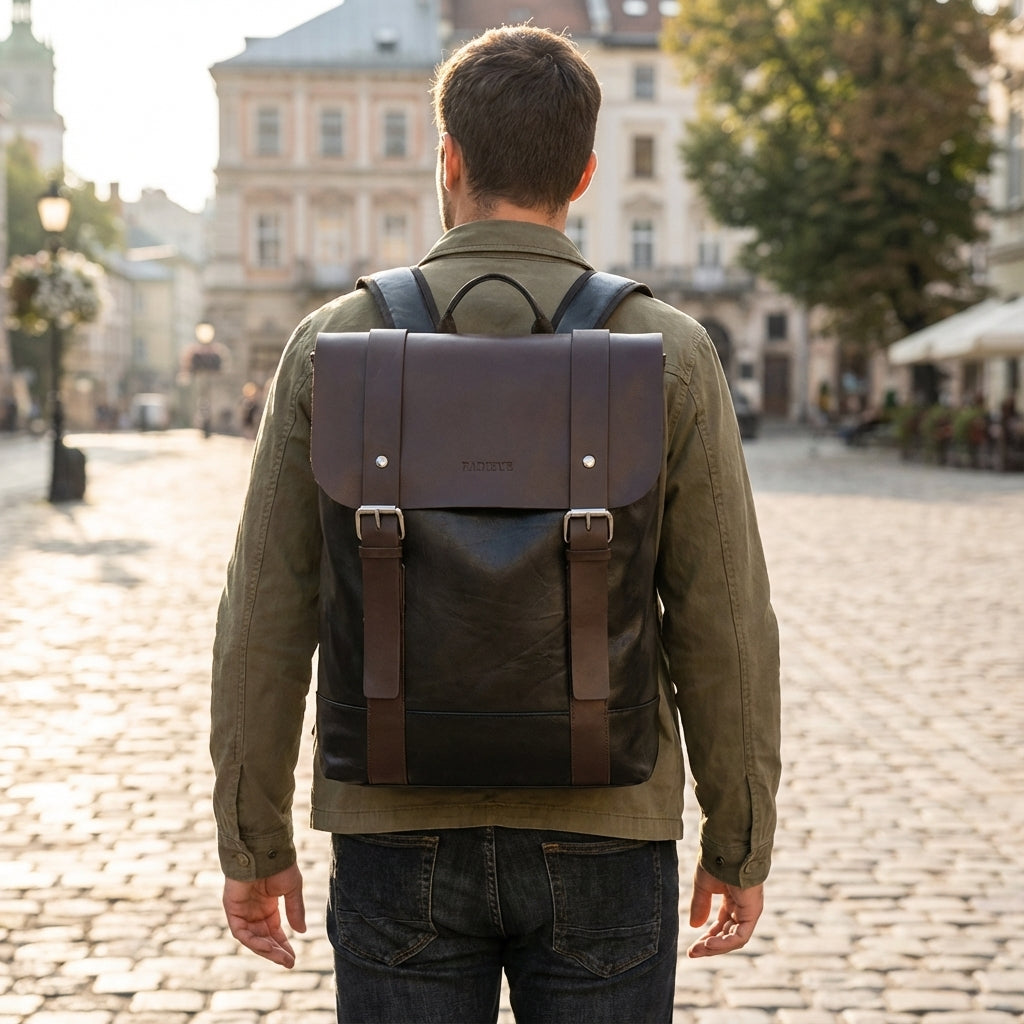 Waterproof Leather Rucksack – Velluno