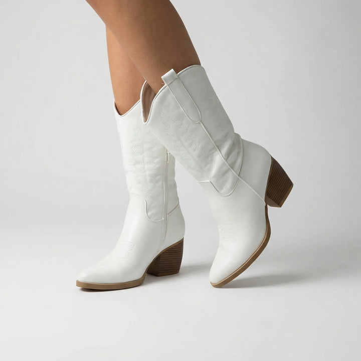 Western Boot with Block Heel - Danielle